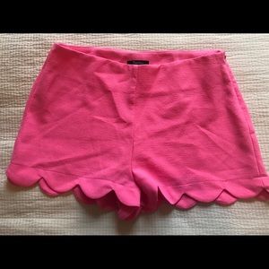 Hot pink ruffled shorts